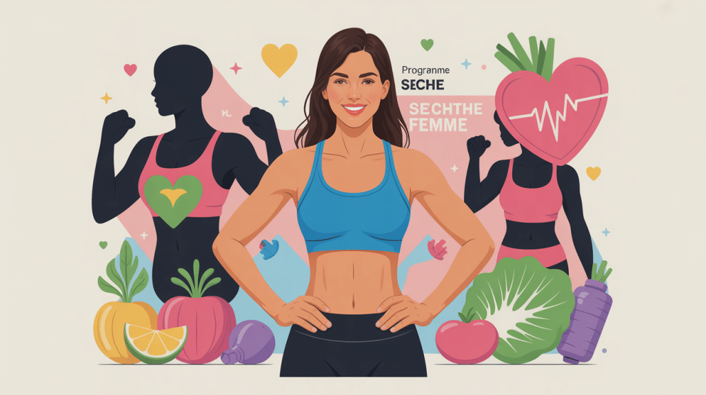 programme pour secher femme illustration sportive moderne