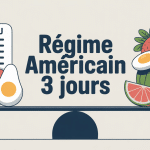 illustration regime americain 3 jours balance menu aliments typiques