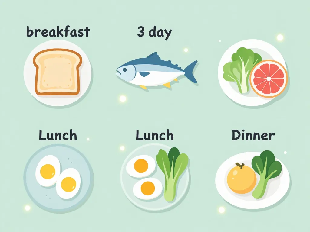 menu type regime americain 3 jours petit dejeuner dejeuner diner