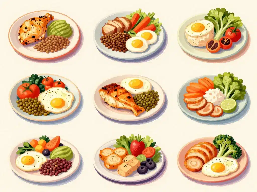 regime hyperproteine menu semaine illustration exemples de repas quotidiens