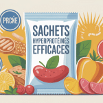 sachet hyperproteine les plus efficaces entouré de symboles nutrition