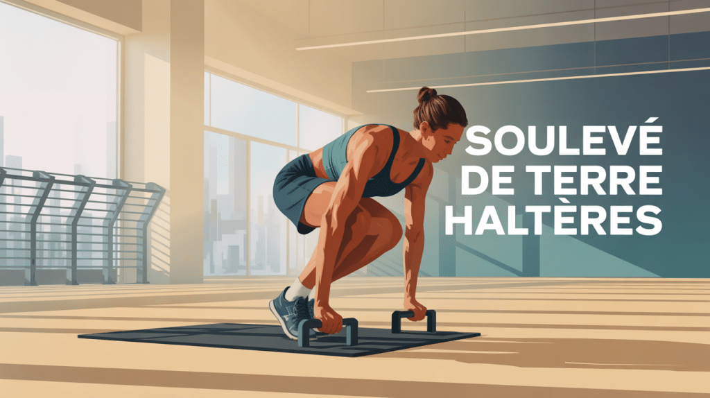souleve de terre halteres exercice salle moderne