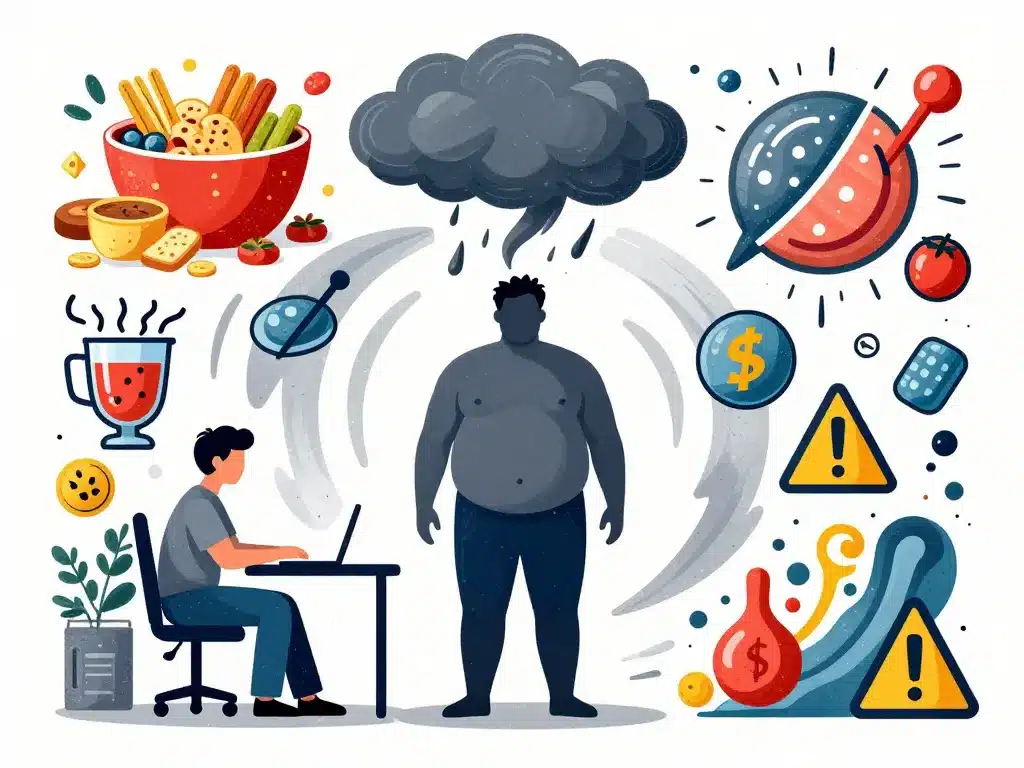 type de gros ventre homme facteurs risques illustration