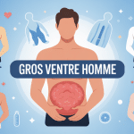 type de gros ventre homme silhouette illustration