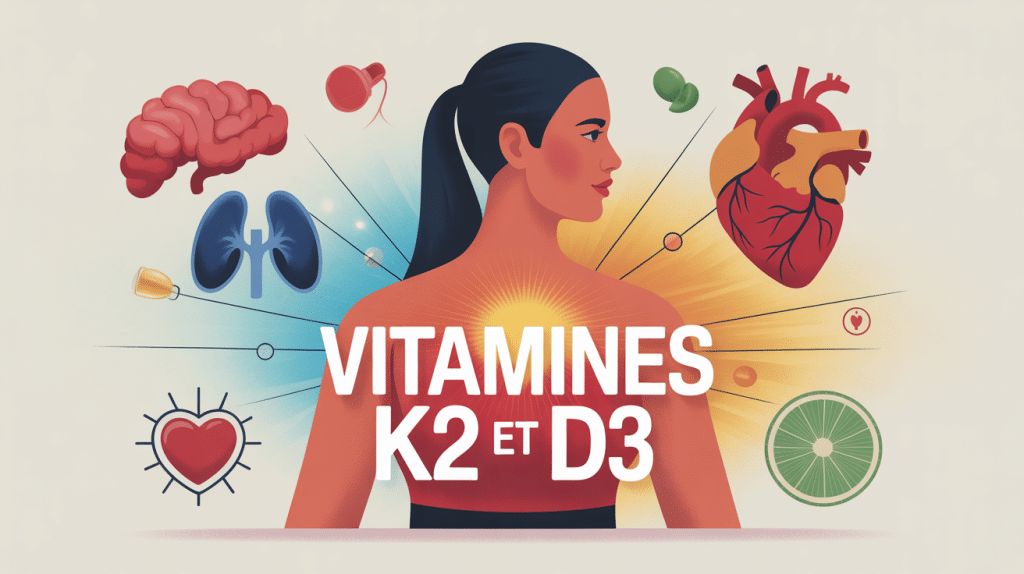 illustration vitamines k2 et d3 bienfaits os cœur immunité
