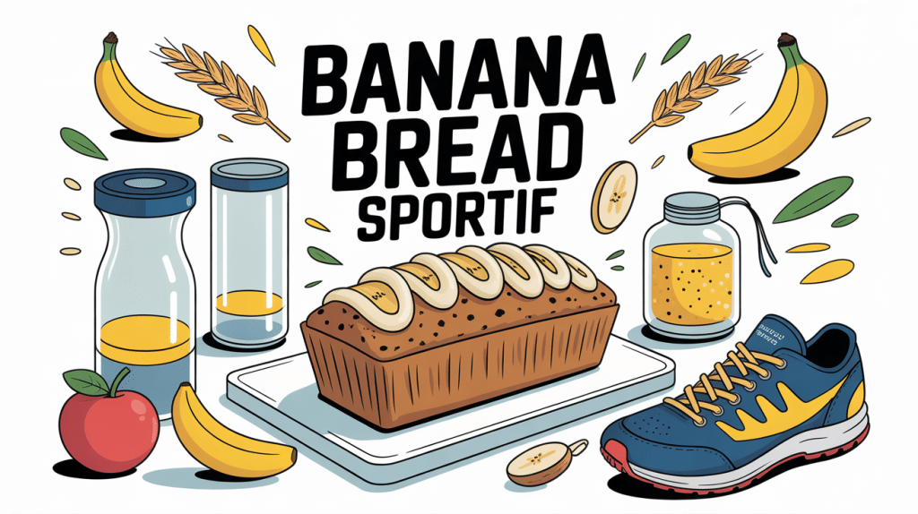 Illustration banana bread sportif sur table de sport
