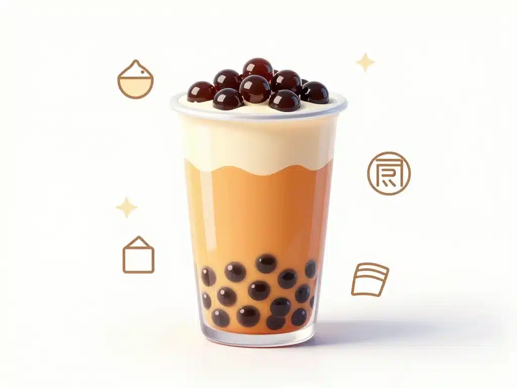 bubble tea nutritional information concept diagram classique