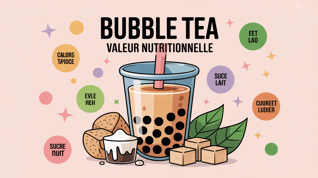 bubble tea nutritional information illustration calories et ingrédients