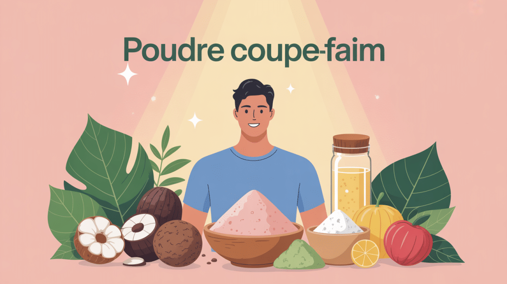 illustration poudre coupe faim en poudre konjac psyllium
