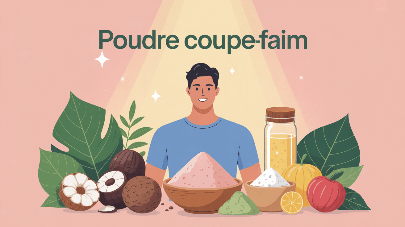 illustration poudre coupe faim en poudre konjac psyllium