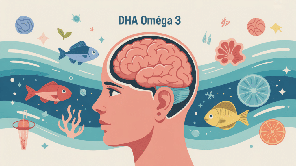 illustration dha and omega 3 cerveau et bien-être