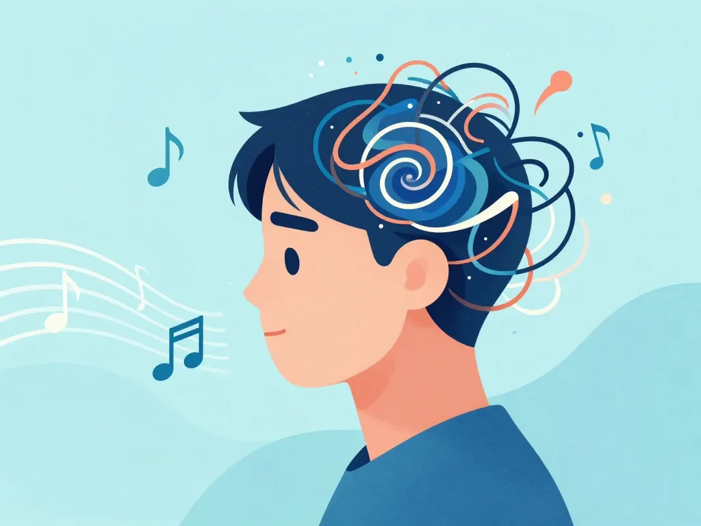 Illustration effets des écouteurs cerveau concentration émotion