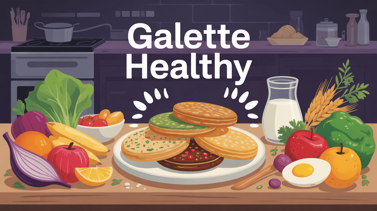 Illustration galette healthy sur table familiale