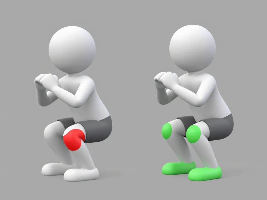 mal aux genoux sport squat ajuster technique alignement