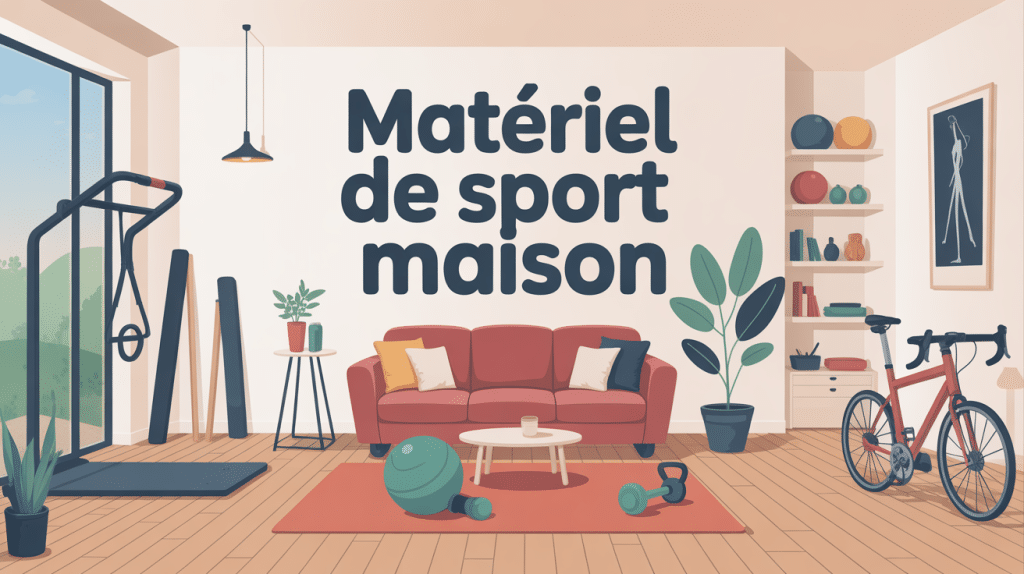 Illustration matériel de sport maison dans un intérieur moderne lumineux
