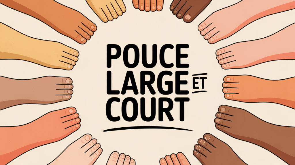 Différents types de pouce large et court en illustration