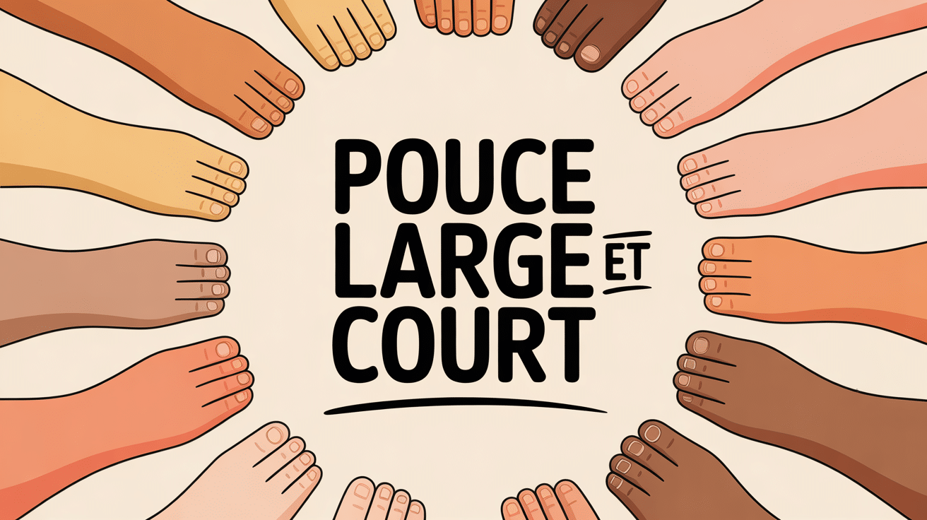 Différents types de pouce large et court en illustration