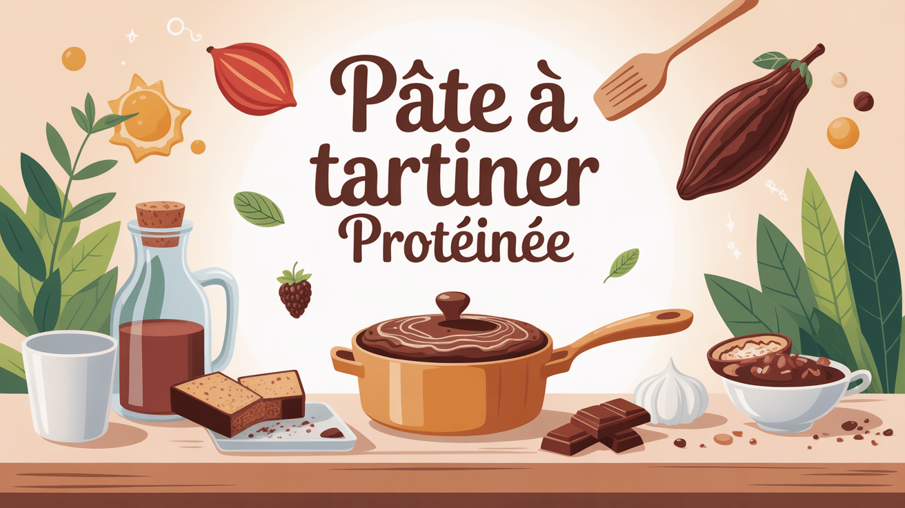 illustration moderne pate a tartiner proteinee noisettes cacao