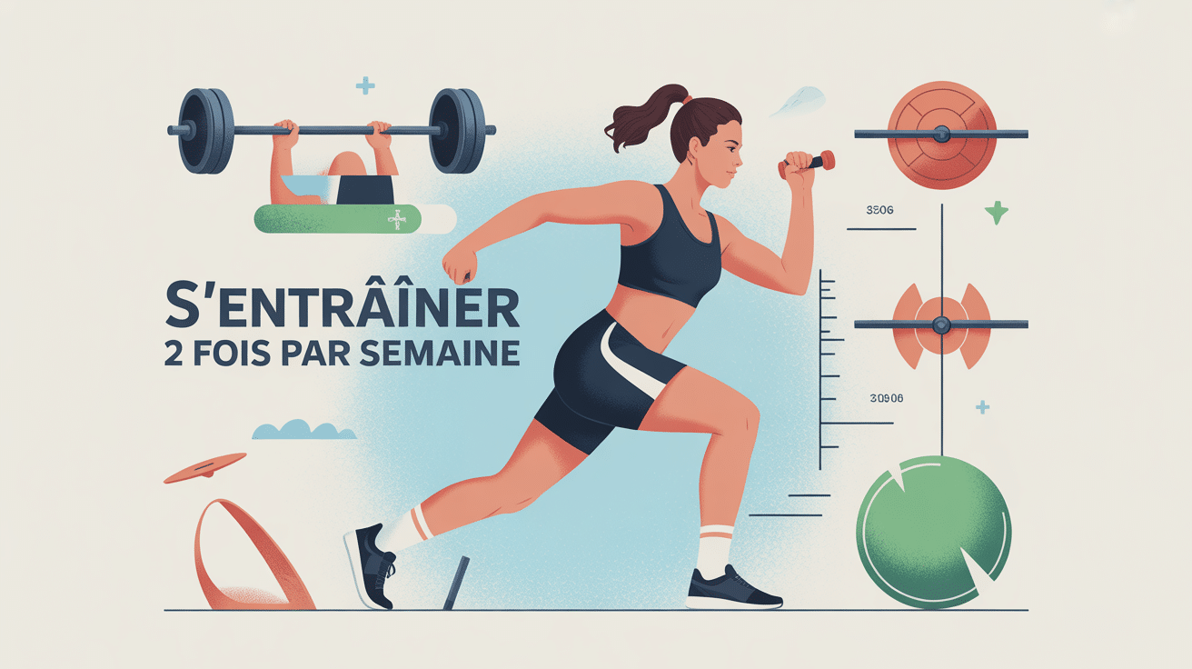 Illustration sport 2 fois par semaine équilibre santé