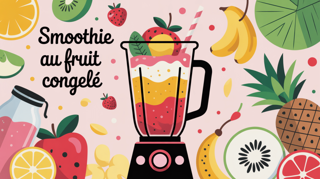 illustration smoothie au fruit congelé ingrédients frais blender