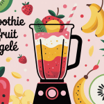 illustration smoothie au fruit congelé ingrédients frais blender