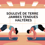 Souleve de terre jambes tendues halteres illustration posture correcte