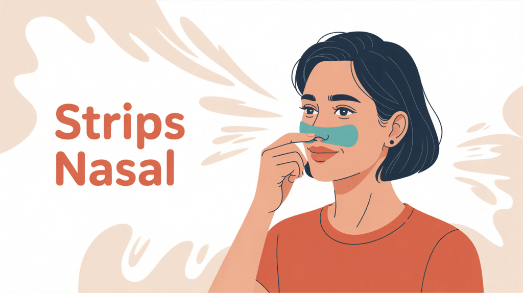 Strips nasal posés sur le nez pour mieux respirer