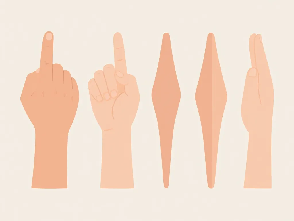 Comparaison des silhouettes de pouce large et court