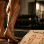 anatomie muscle du mollet en contraction, triceps sural visible