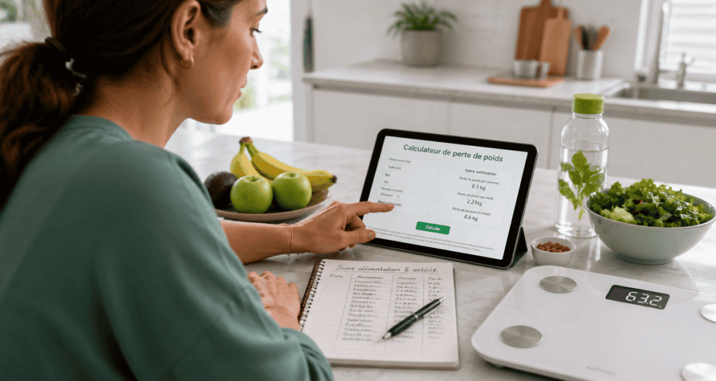 calculateur de perte de poids sur tablette