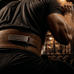 Ceinture de force cuir Nubik athlète squat