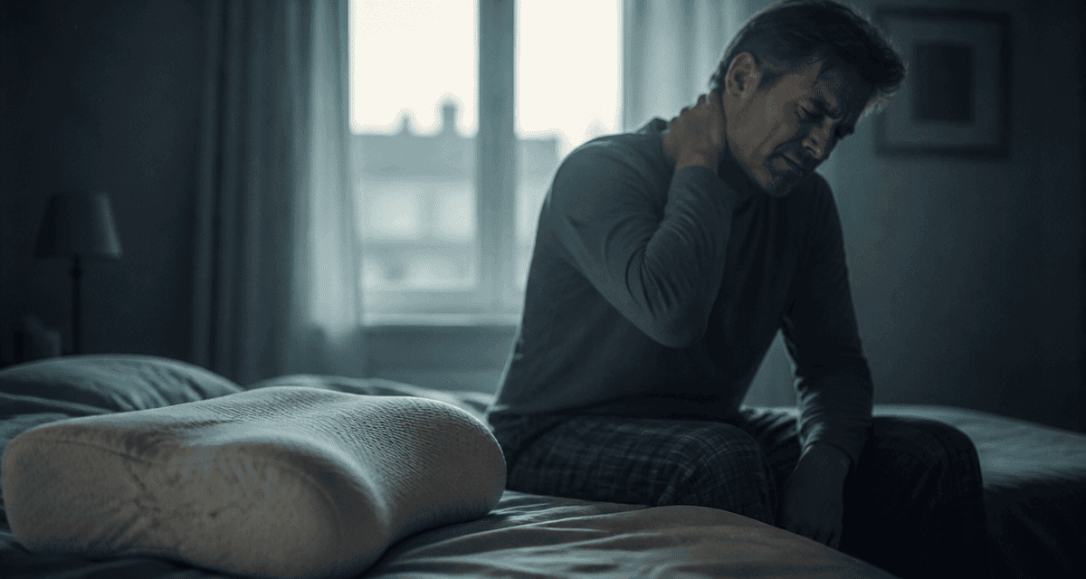 cervicales et vertiges homme tenant sa nuque