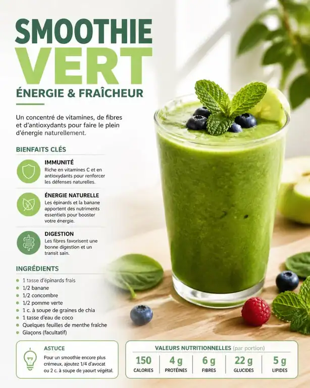 Un smoothie perte de poids sain et équilibré dans un verre, idéal pour un régime minceur