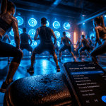 fitness en musique, groupe en salle de sport, playlist