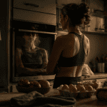 je veux maigrir mais je n ai aucune volonte femme devant aliments sains et biscuits