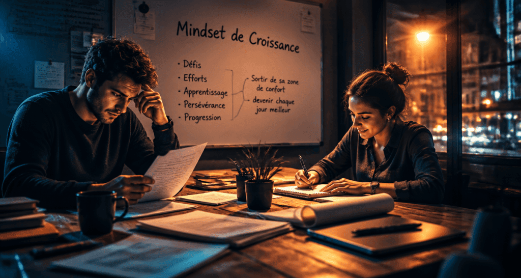 Deux collègues illustrant les mindsets de croissance