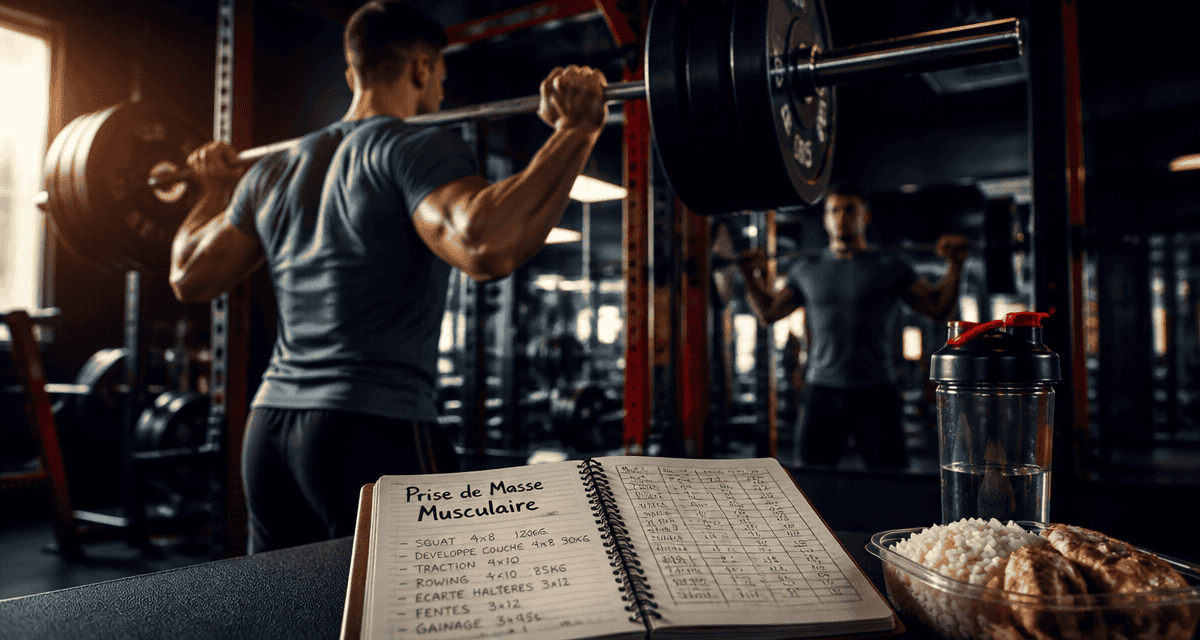prise de masse musculaire athlète squat salle de sport