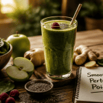 smoothie perte de poids vert avec épinards pomme framboises