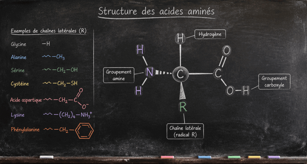structures des acides amines schema tableau noir