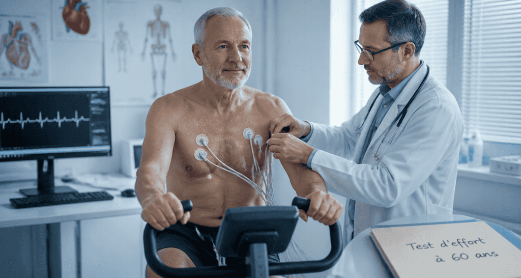 test d effort a 60 ans homme sur velo cardiologue