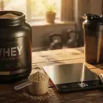 1 scoop de whey en gramme sur balance