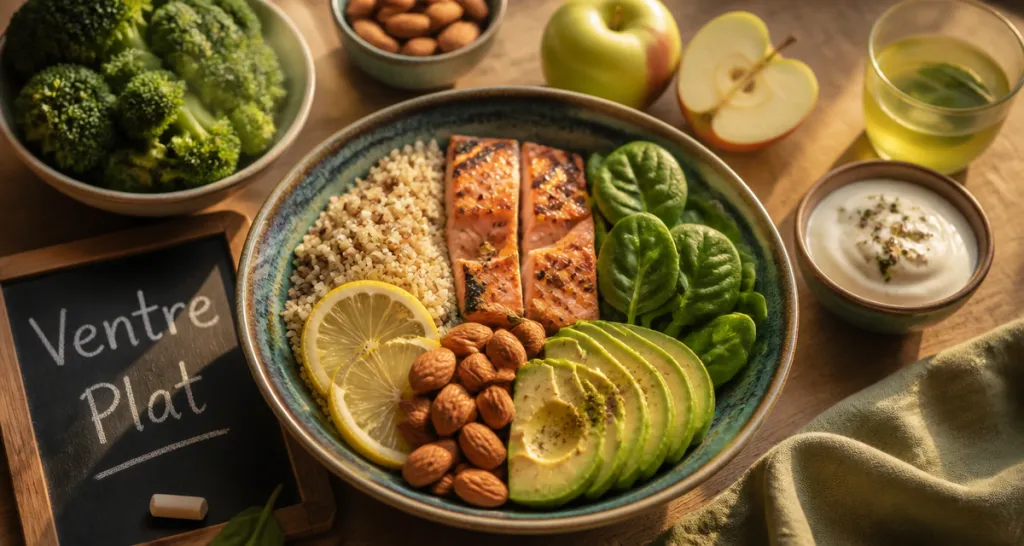 bol aliment pour perdre le ventre quinoa saumon avocat