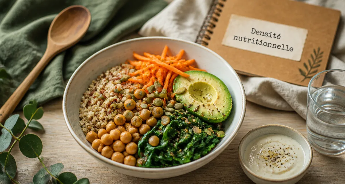 Aliment riche en nutriment : bowl quinoa épinards et pois chiches