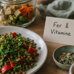 Aliments avec beaucoup de fer : salade de lentilles et vitamine C