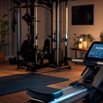 Appareil de sport qui fait travailler tout le corps : rameur, elliptique et station homegym.