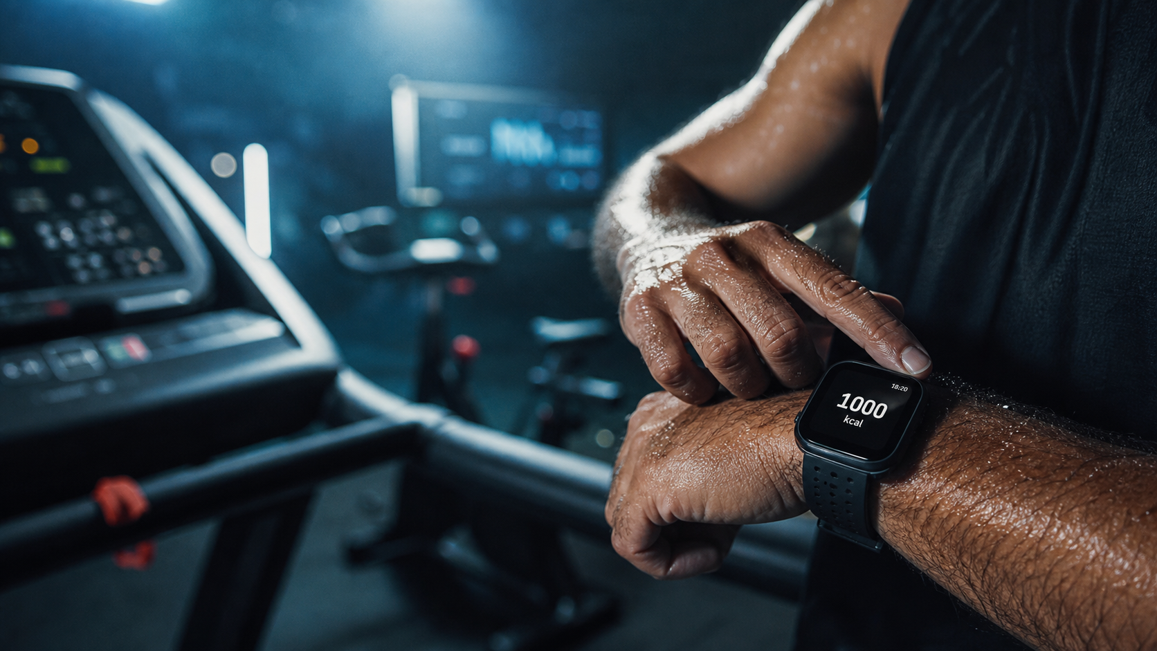 Bruler 1000 calories par jour : montre cardio sur tapis de course