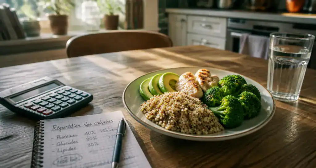 calorie pour un repas assiette équilibrée