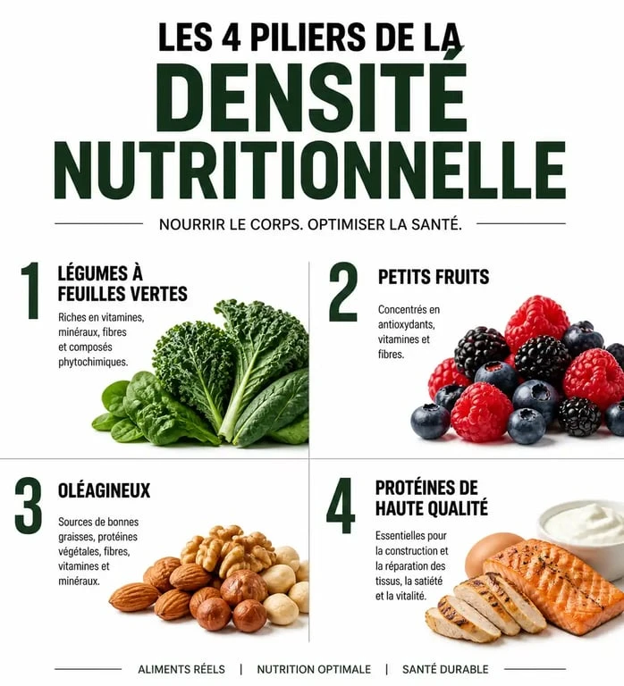 Infographie sur les aliments riches en nutriments et la densité nutritionnelle