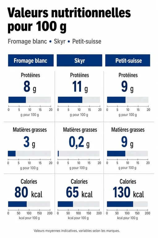 Comparatif nutritionnel : fromage blanc protéiné, skyr et petit-suisse pour un choix santé