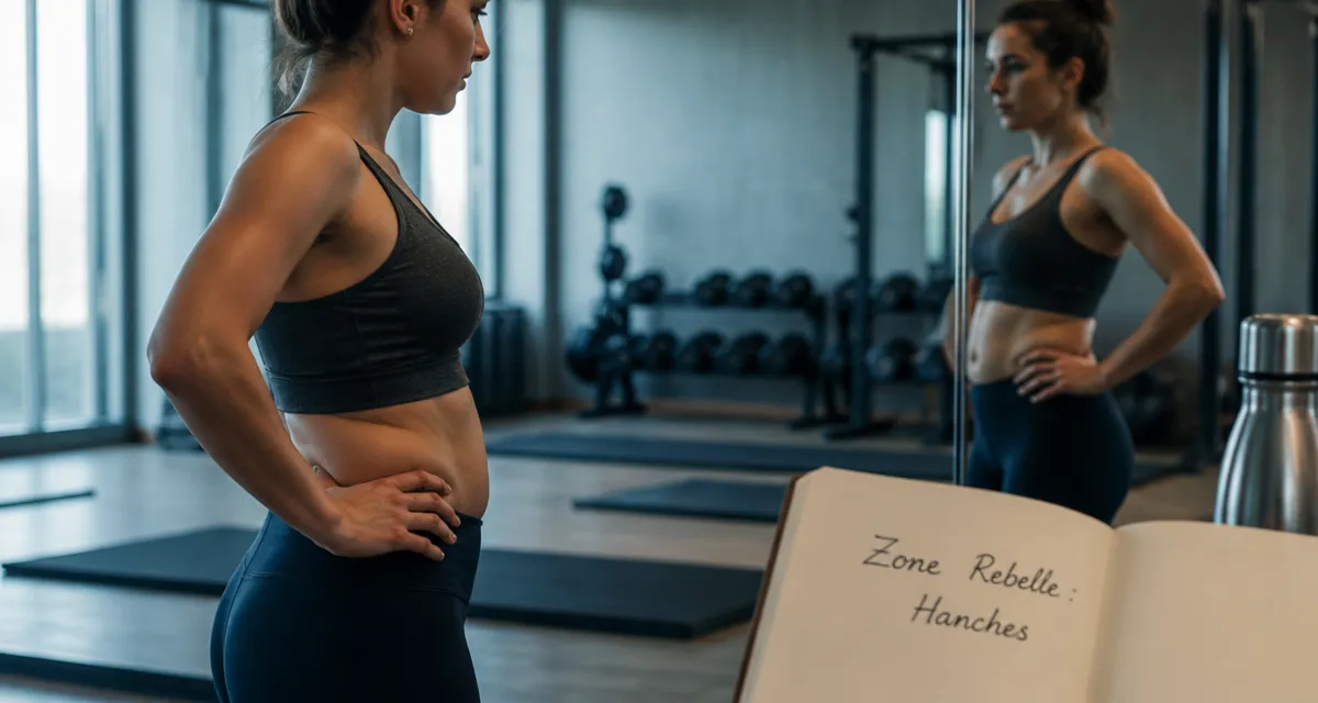 graisse sur les hanches femme devant miroir